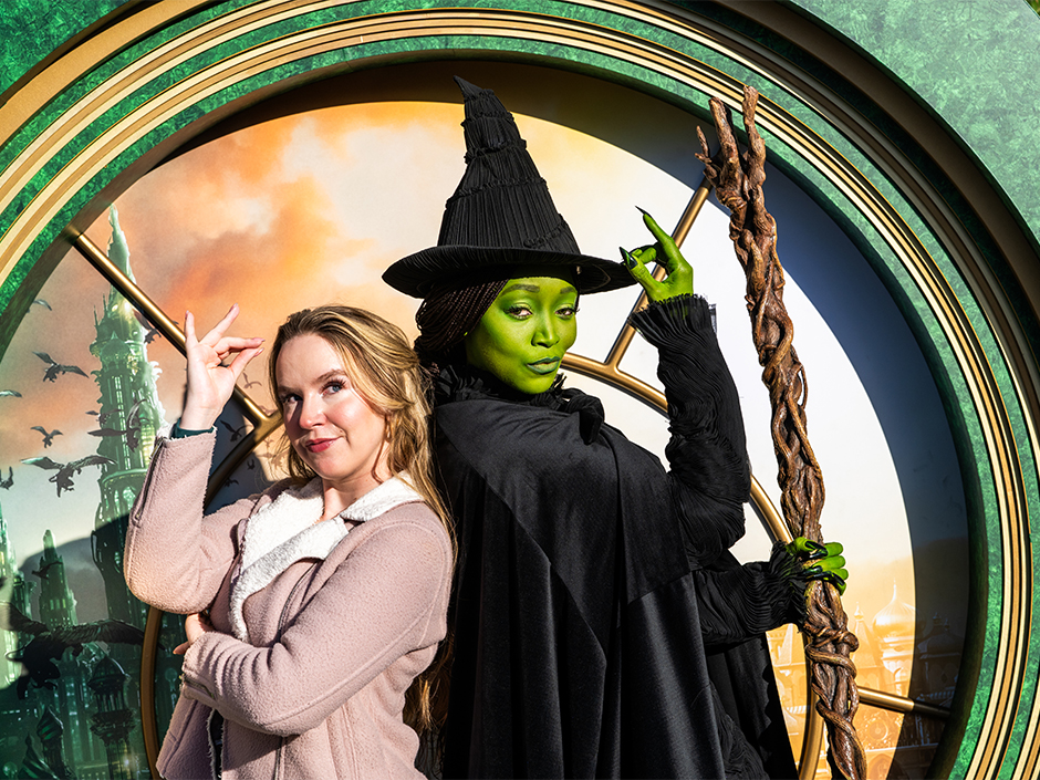 A guest meets Elphaba at Universal Studios Hollywood.