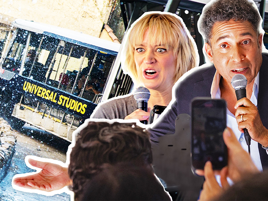 Tram Tour Takeover | Watch Stars of “The Paper” Surprise Guests on The World-Famous Studio Tour