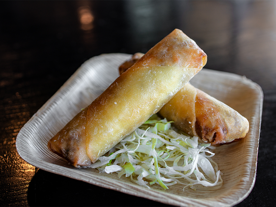 Philly Cheese Steak Spring Rolls at NBC Sports Grill & Brew for the Super Bowl.