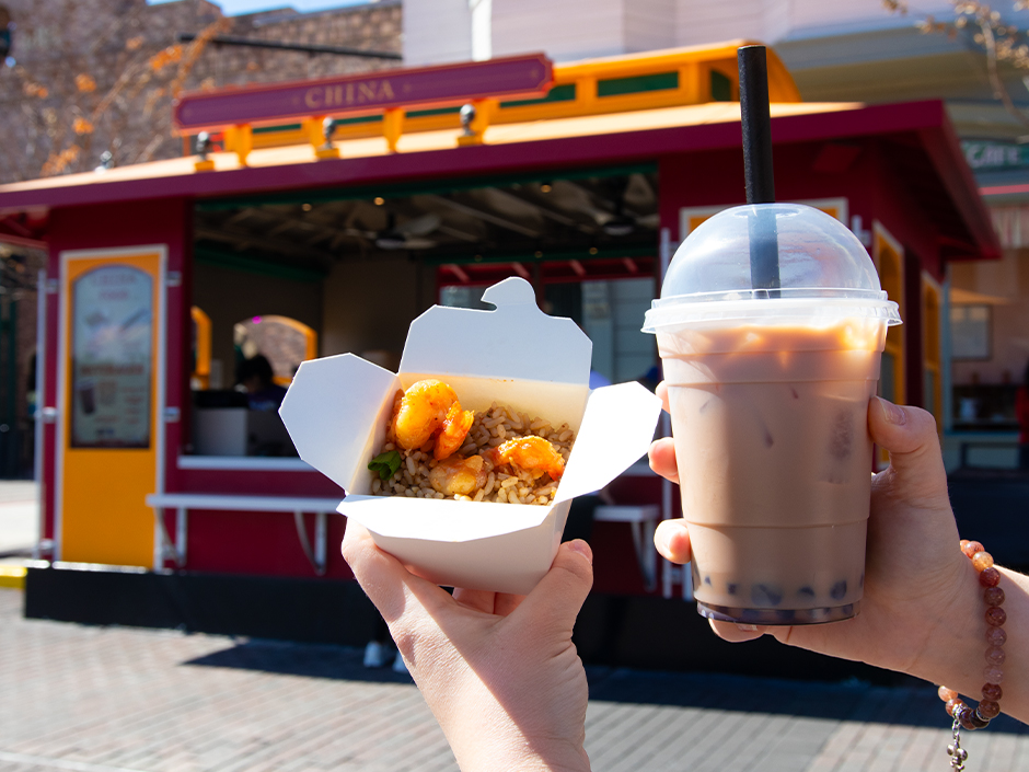 Shrimp Fried Rice and Boba available from Universal Mardi Gras at Universal Studios Florida
