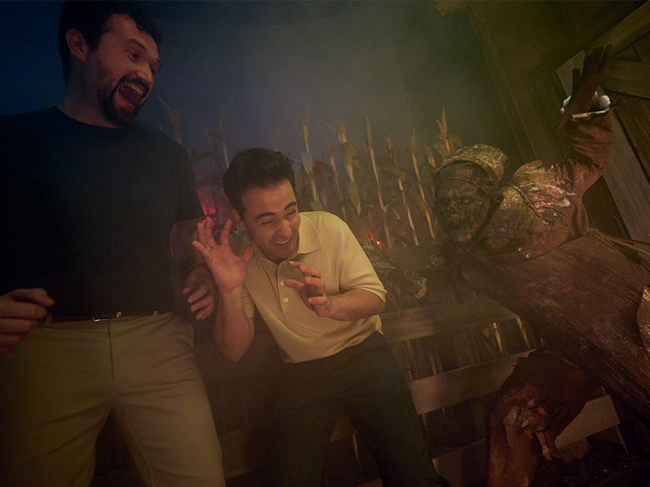 Guests in Scarecrow the Reaping house at Universal Horror Unleashed