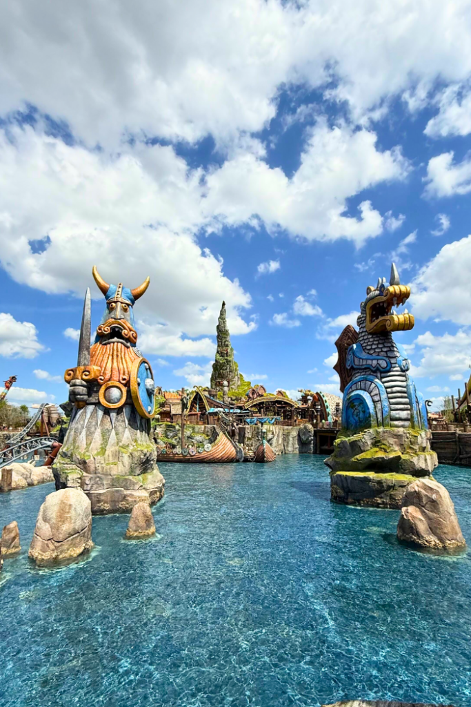 View of Isle Berk at Universal Epic Universe.