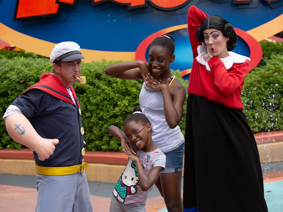 Children meeting Popeye at his Meet and Greet.