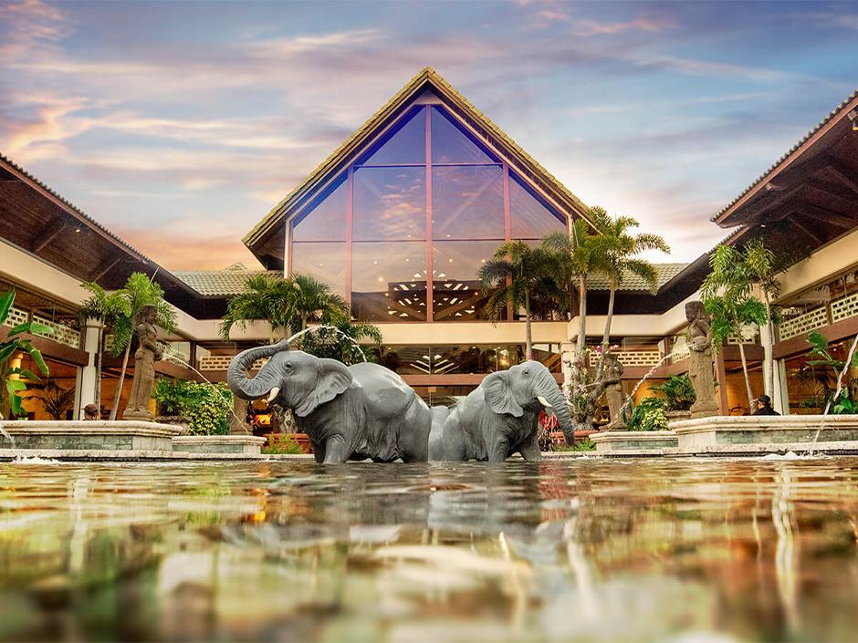 The exterior of Loews Royal Pacific Resort.