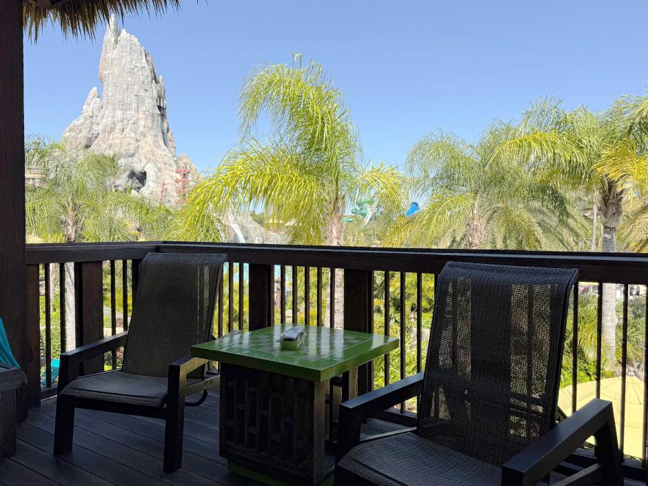 View from a cabana at Universal Volcano Bay.
