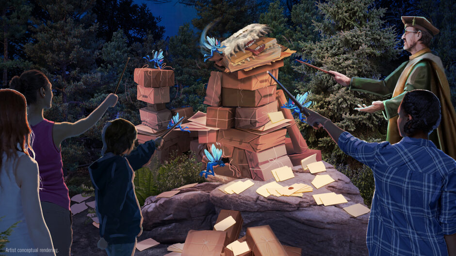 Artistic rendering of Forbidden Forest: Search For the Hippogriff at Universal Fan Fest Nights.