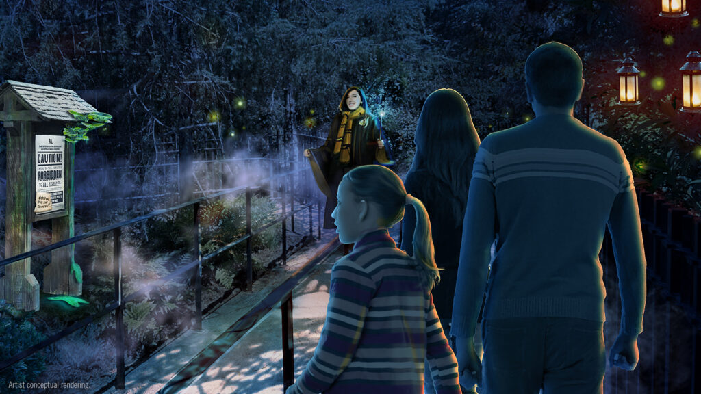 Artistic rendering of Forbidden Forest: Search For the Hippogriff at Universal Fan Fest Nights.
