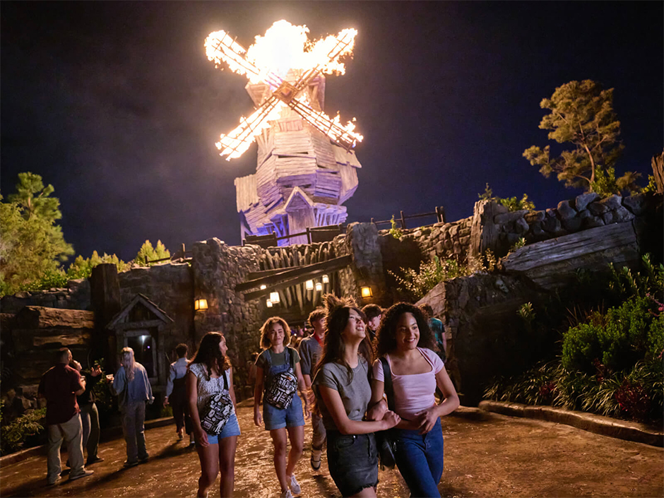 Friends outside of The Burning Blade Tavern.