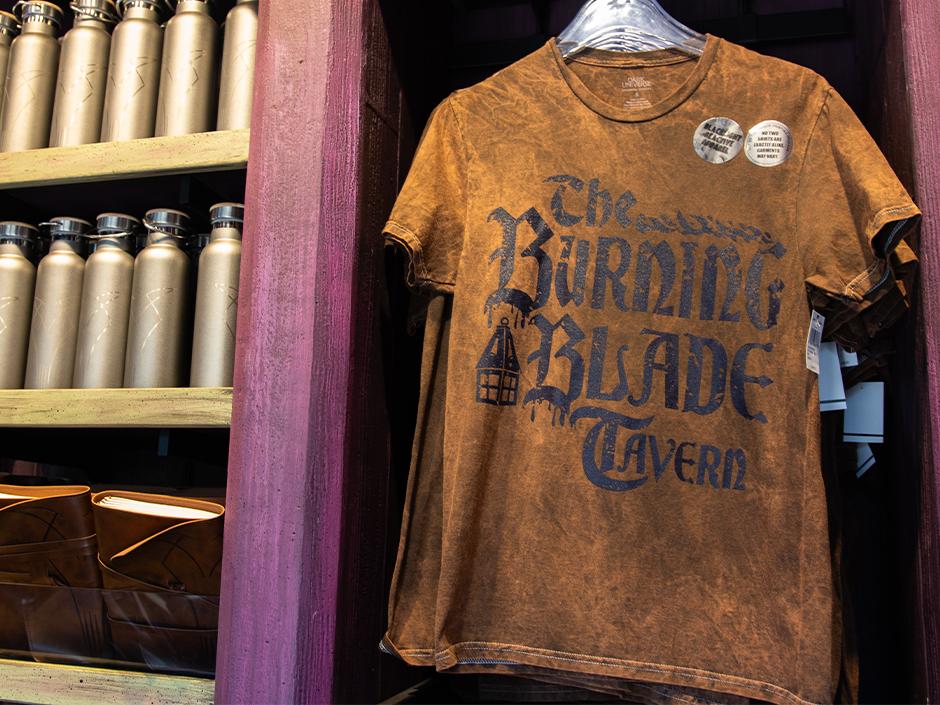 A shirt with The Burning Blade Tavern logo.