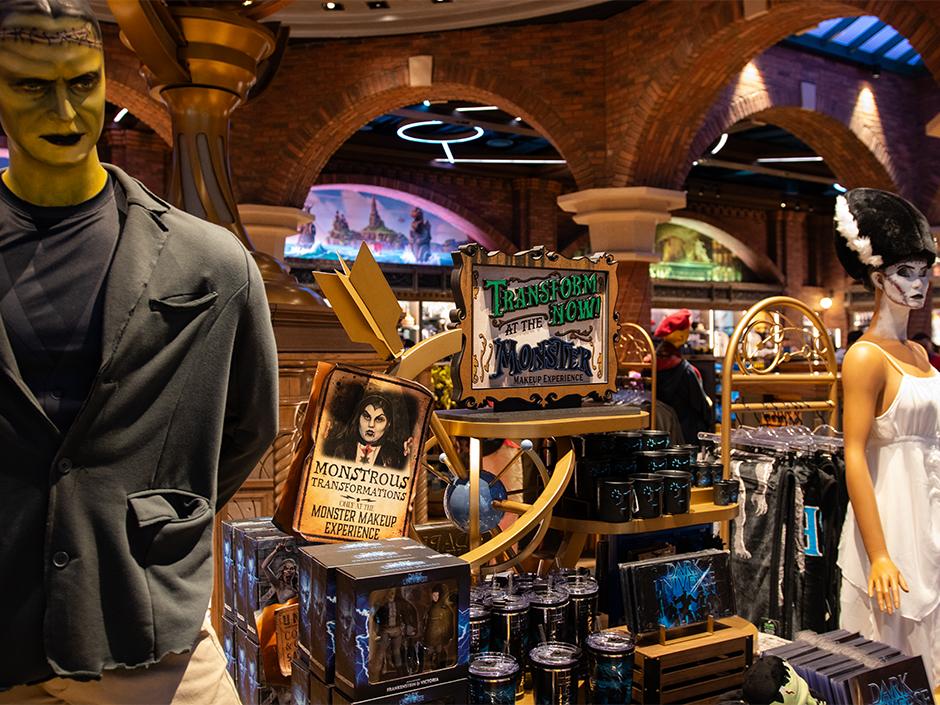 A variety of Dark Universe merchandise.