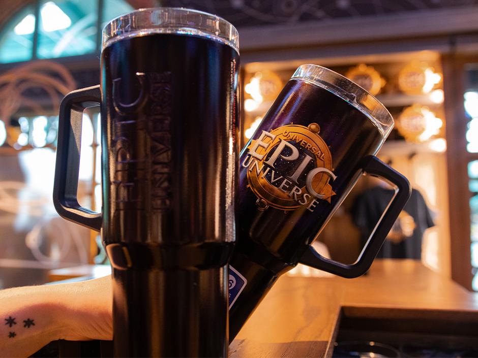 Two Universal Epic Universe tumblers.