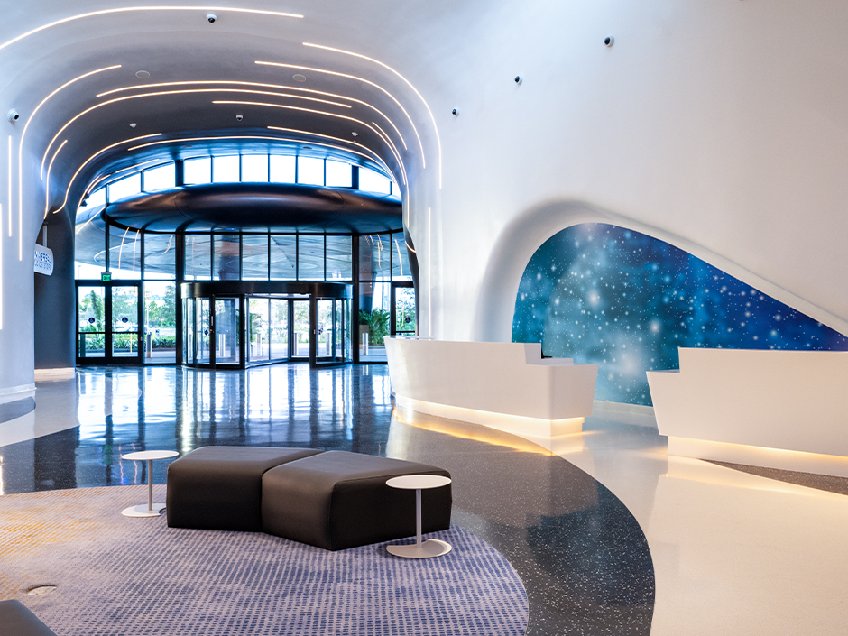 The lobby at Stella Nova Resort.