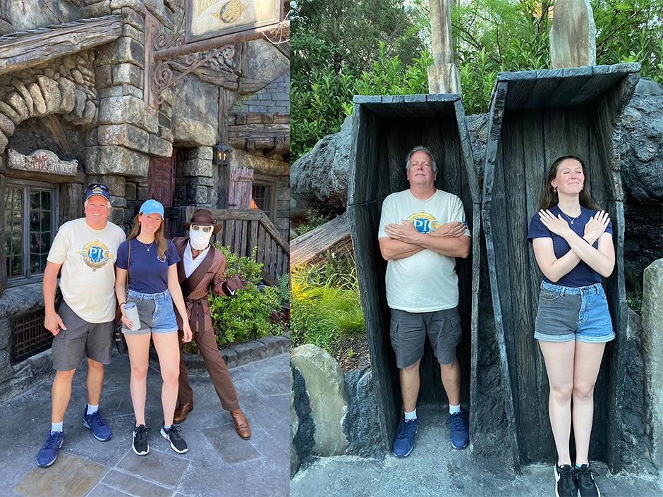 Kaitlyn and her father with the Invisible Man in Dark Universe