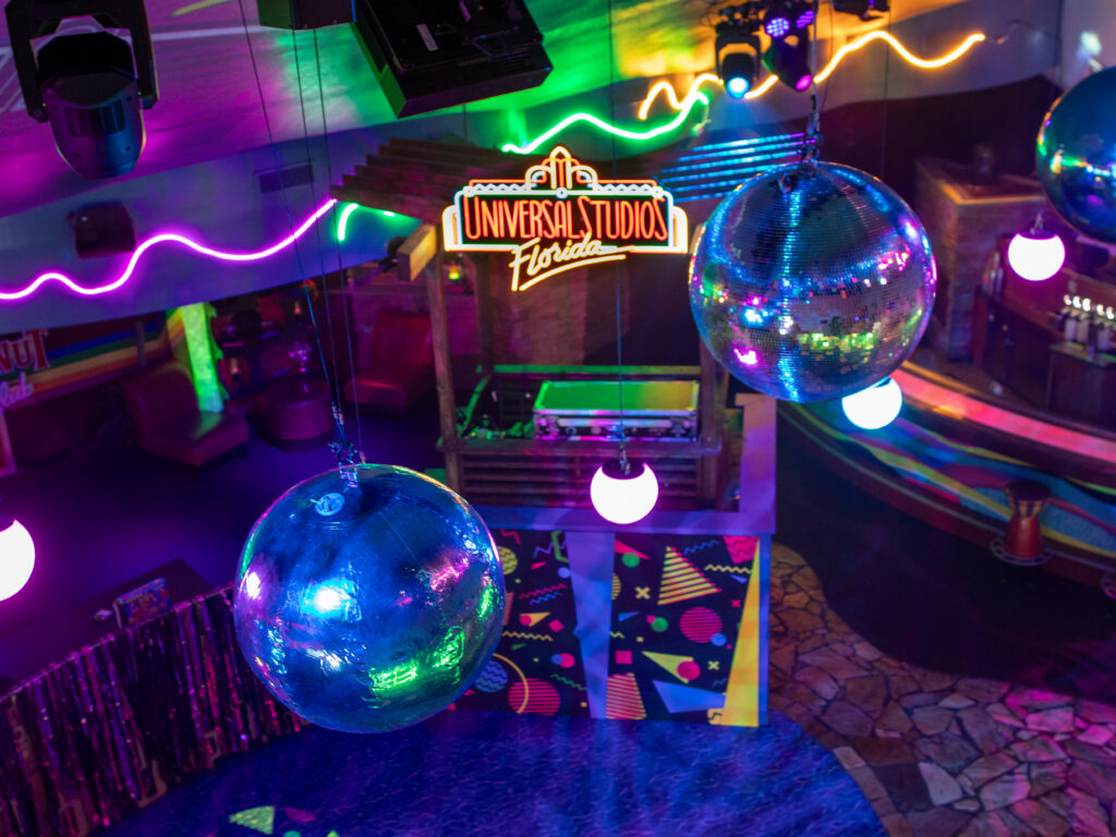 An aerial view of the dance floor at Re(d)tro Nights at Red Coconut Club in Universal CityWalk.