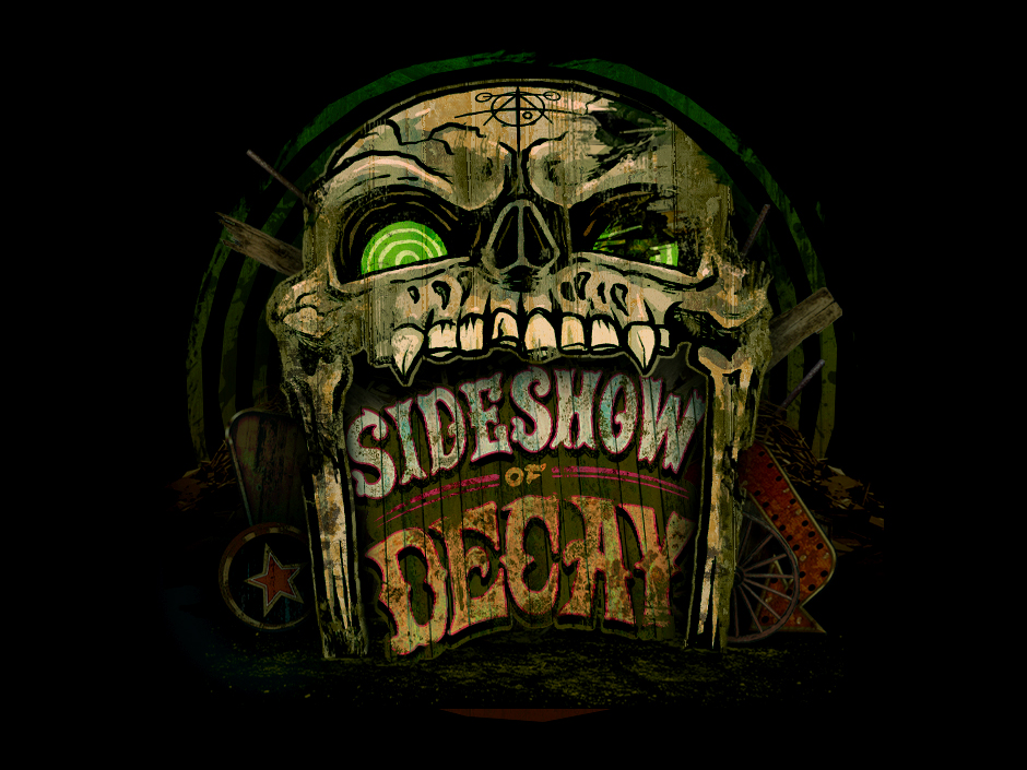 Key art for the Sideshow of Decay scare zone at HHN 35 in Universal Studios Florida