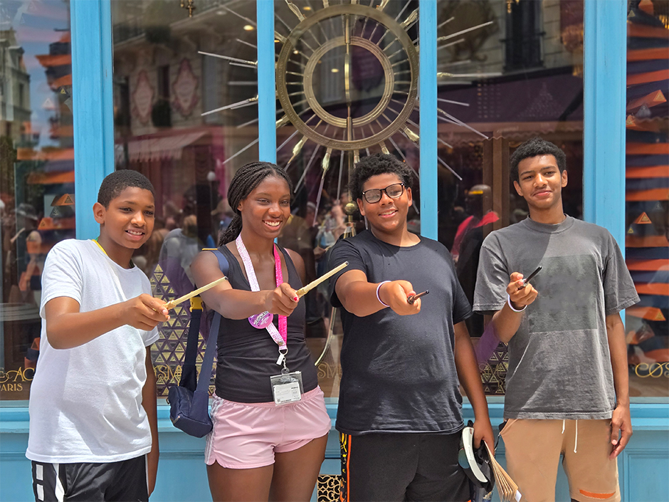 The kids practicing spellbinding in the Ministry of Magic.