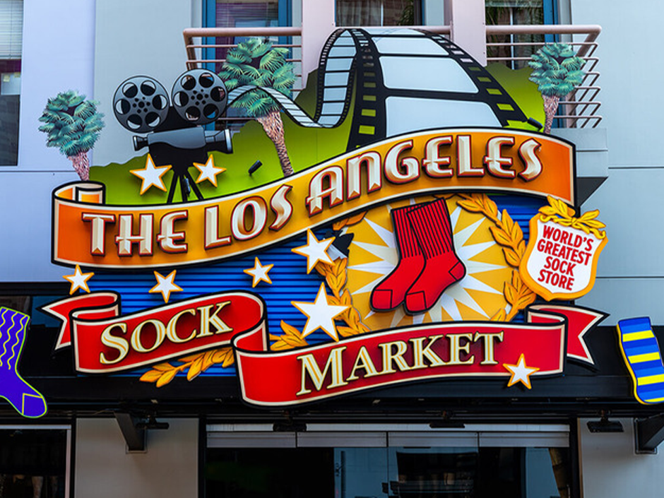 The exterior of The Los Angeles Sock Market