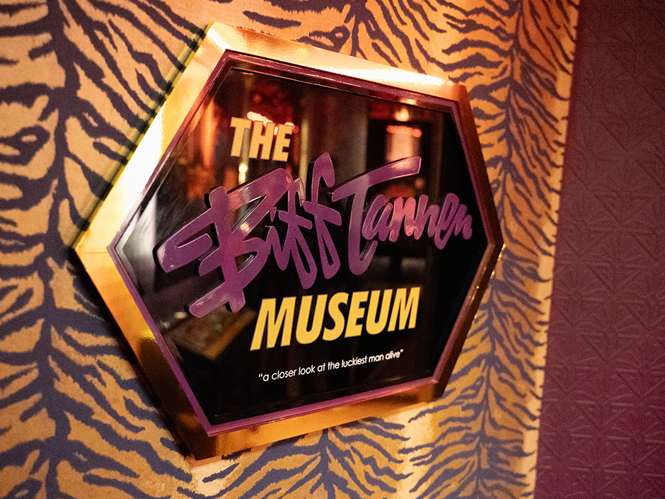 The entrance to the Biff Tannen Museum inside Universal's Great Movie Escape