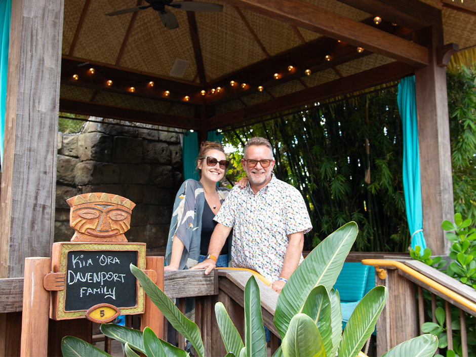 Fionn and Laura at Universal Volcano Bay