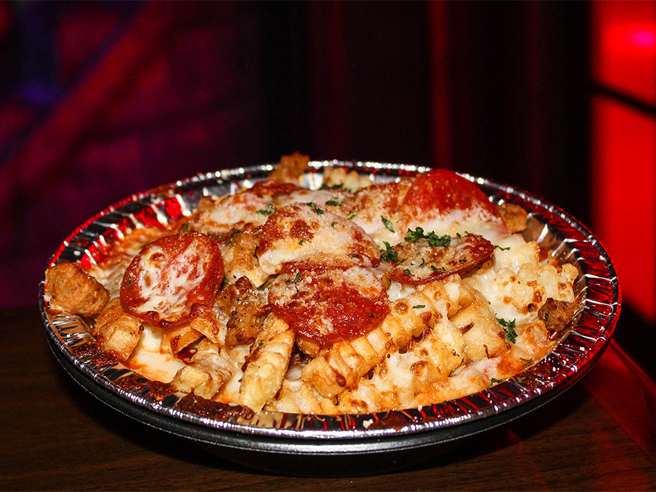 An image of HHN pizza fries