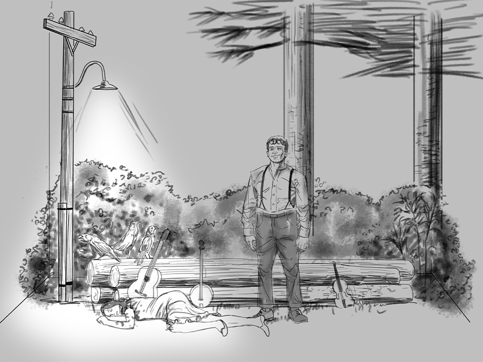 USH Concept Art of the Sinners Halloween Horror Nights House.