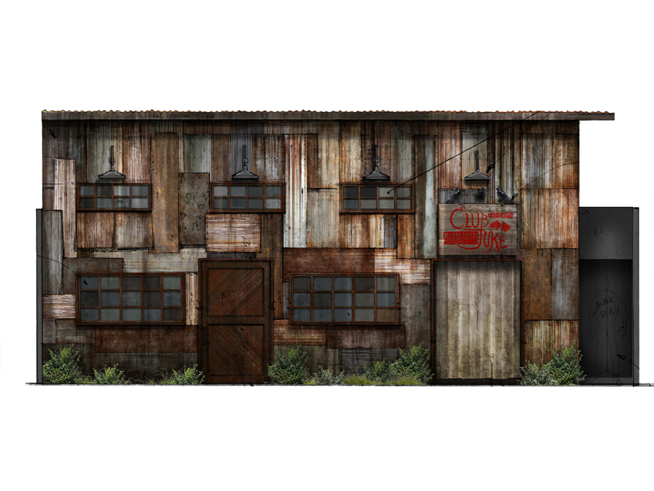 USH Concept Art of the Sinners Halloween Horror Nights House.