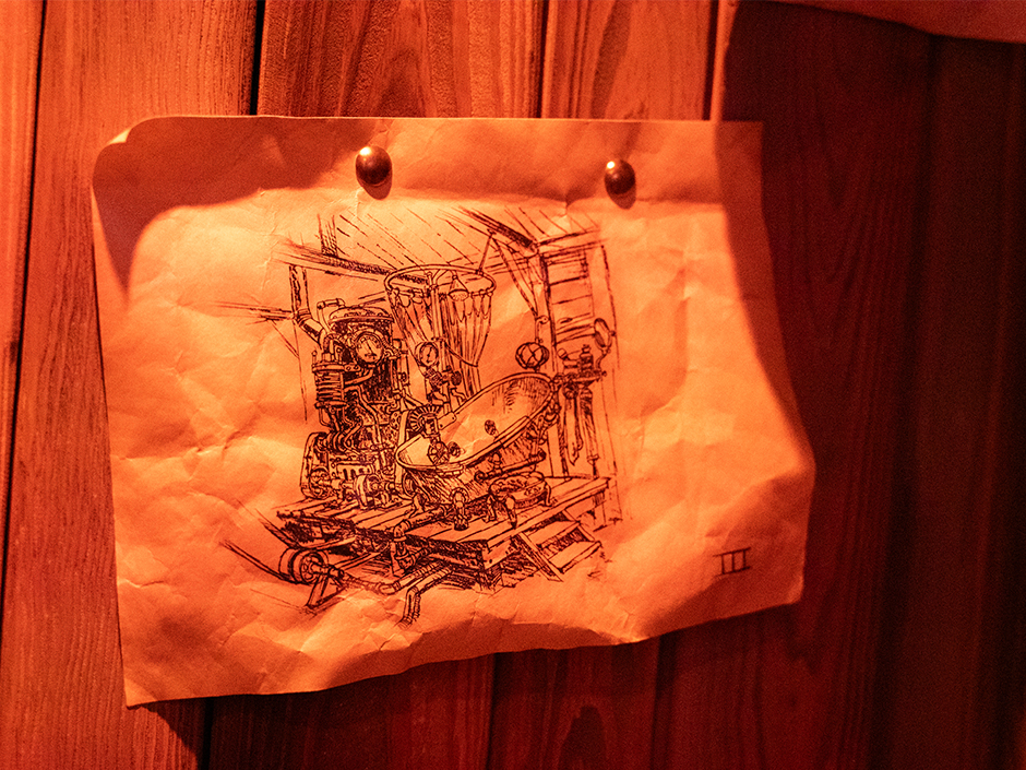An invention schematic original created for "Back to the Future Part III"