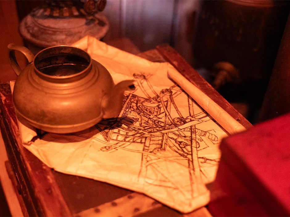 A sketch inside Doc's Blacksmith Workshop in Universal's Great Movie Escape