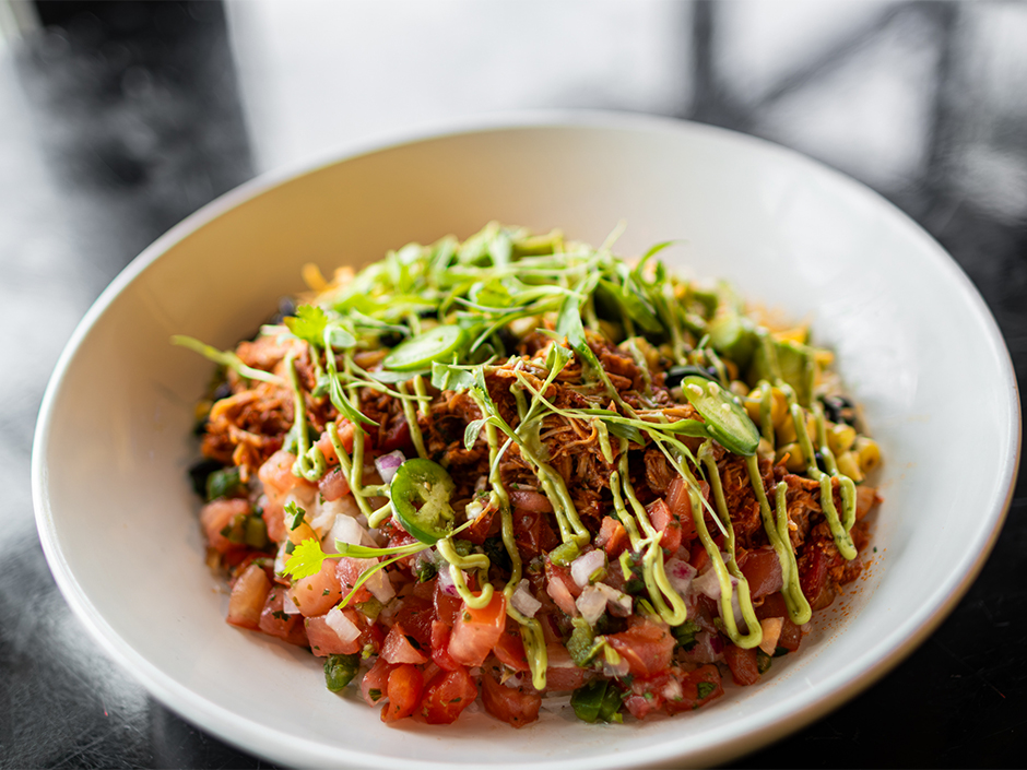 Plate of End Zone Bowl for NFL Season at NBC Sports Grill & Brew in Universal CityWalk.