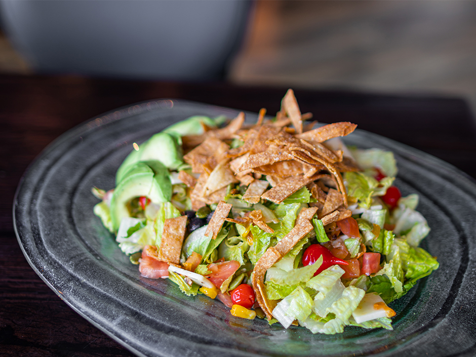 Plate of Sedona BBQ Chicken Salad for the Toothsome 10 Year Anniversary.