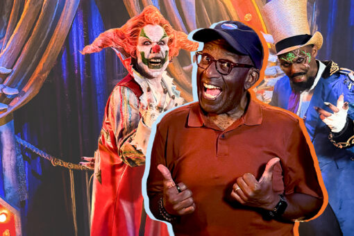 Al Roker poses with Jack the Clown and Dr. Oddfellow