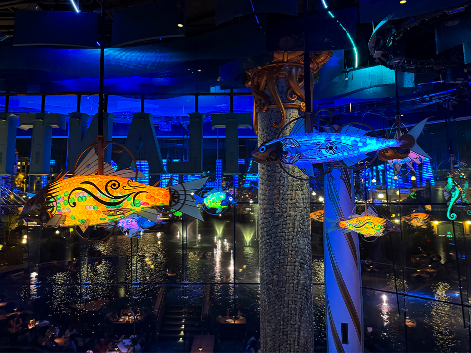 The fish decorations at the Atlantic.