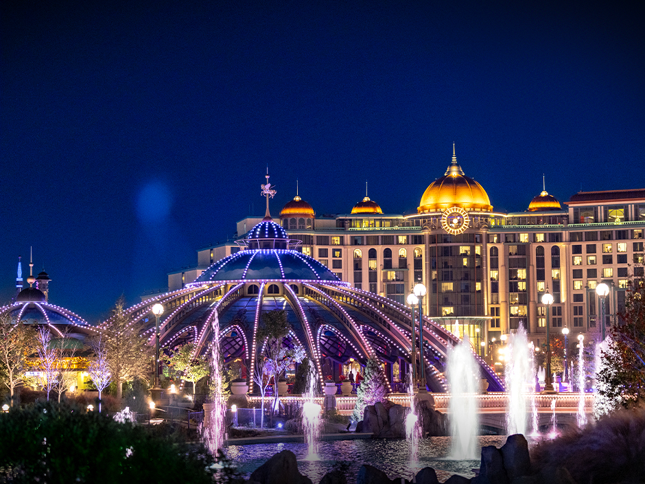 Celestial Park at nighttime