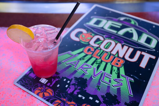 Dead Coconut Club drink and menu