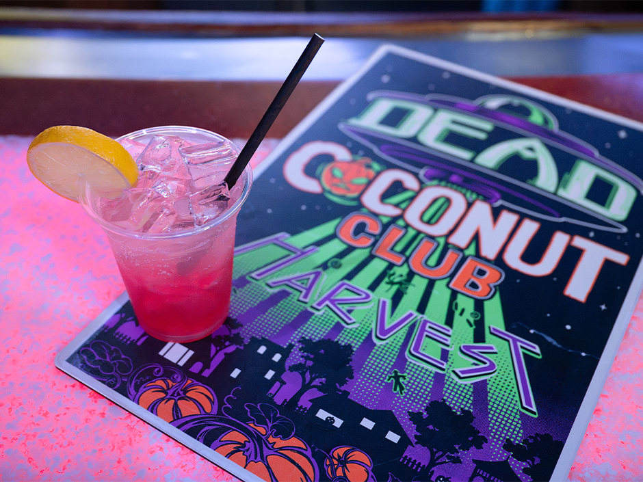 Dead Coconut Club drink and menu
