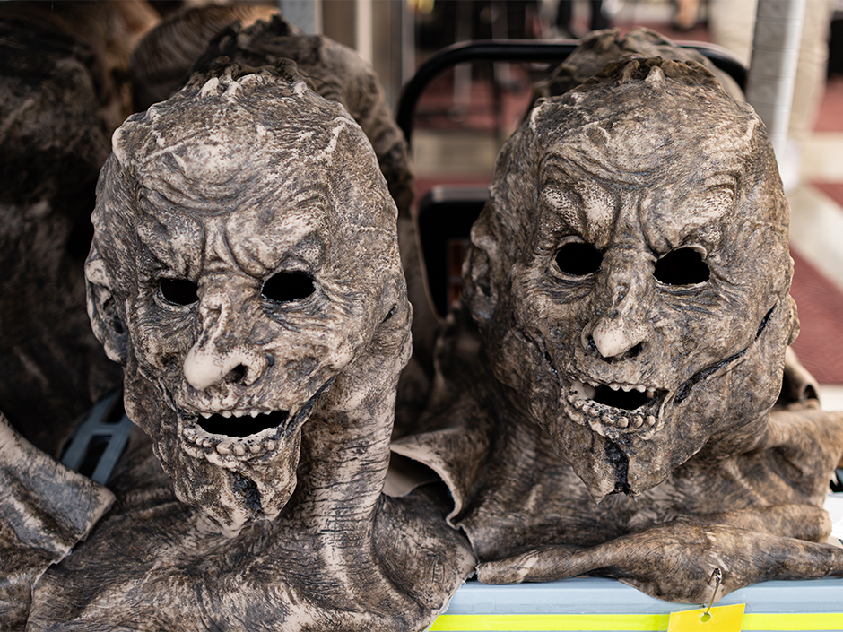 Two masks at Universal Horror Unleashed.